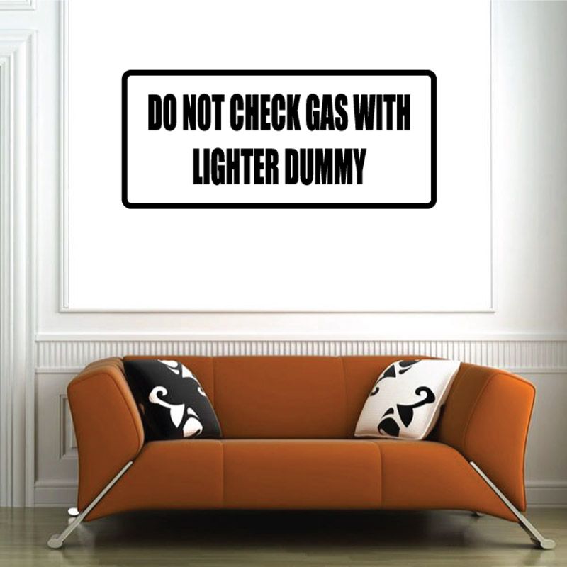 Image of Do not check gas with lighter dummy Decal