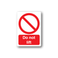 Do not lift sticker with red prohibition circle and 'Do not lift' text