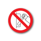No-pull safety sticker with red prohibition circle and hand-pulling icon