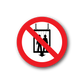 No riding sticker with red prohibition slash over transit rider silhouettes