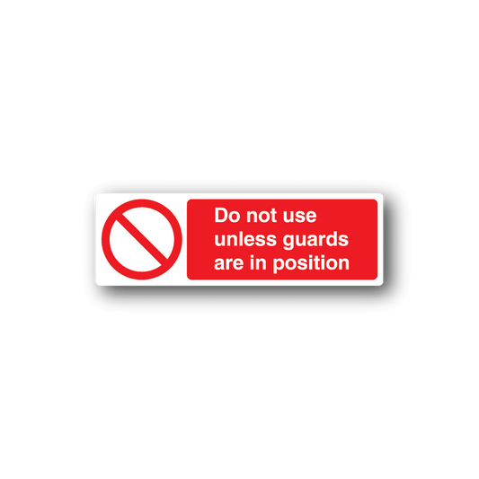 Image of Do Not Use Unless Guards Are In Position Rectangle Sticker