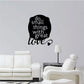 Wall decal: black cloud with white quote text, 'do small things with great love'