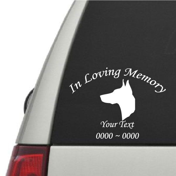 Image of Doberman Dog Custom In Loving Memory Decal