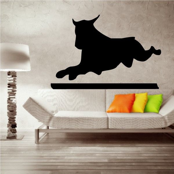 Black doberman pinscher silhouette bar-jump decal