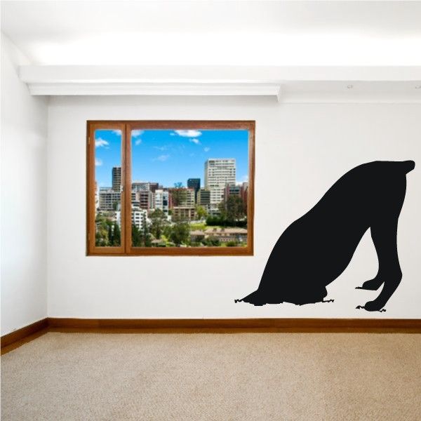 Black Doberman Pinscher digging hole wall decal silhouette