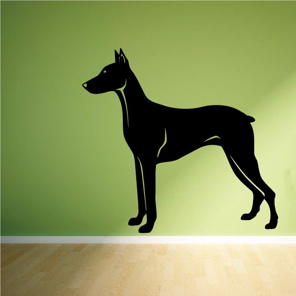 Black doberman pinscher silhouette decal