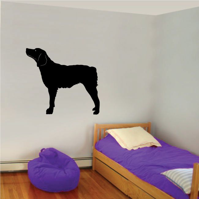 Black dog silhouette decal with docked tail