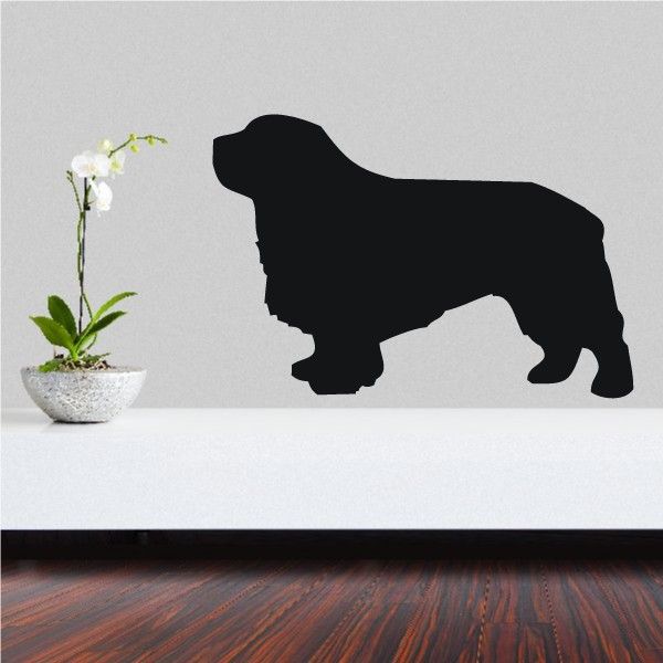Black docked Clumber Spaniel dog silhouette decal