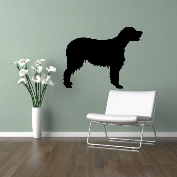 Docked Gordon Setter silhouette decal, black dog wall sticker