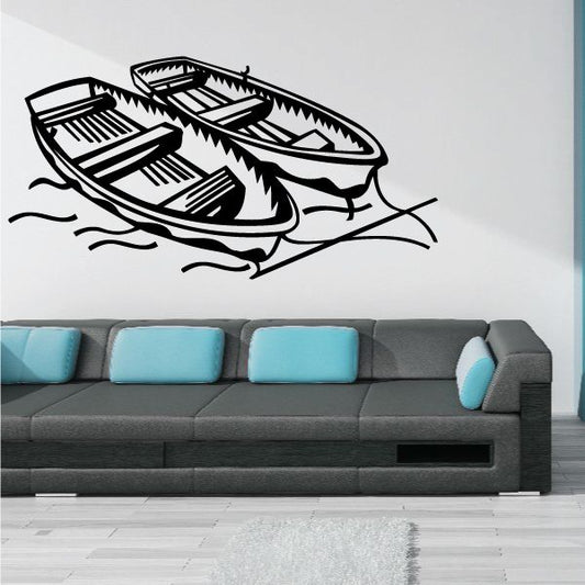 Image of Docked Rowboats Decal