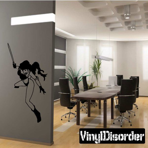 Image of Dodging Warrior Woman Decal