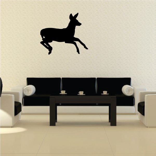 Image of Doe Deer Hopping Over Decal