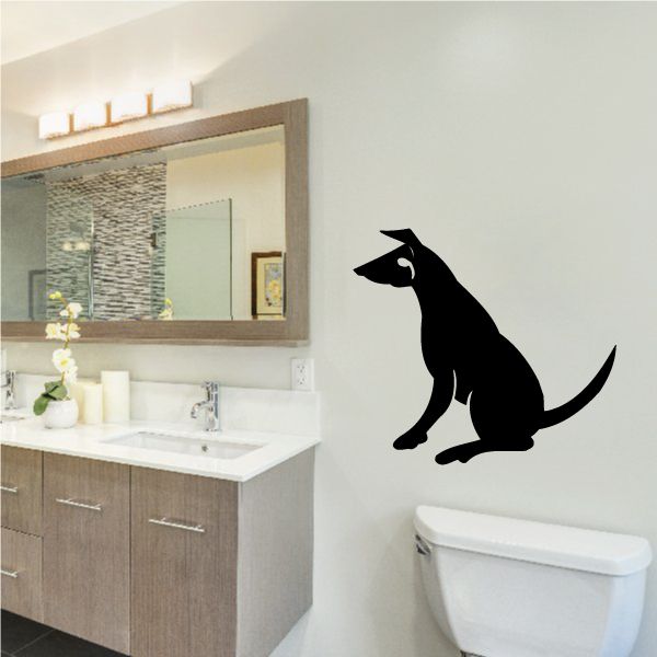 Black dog zodiac wall decal with dog silhouette