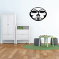 Dog moon face wall decal, black and white circular design