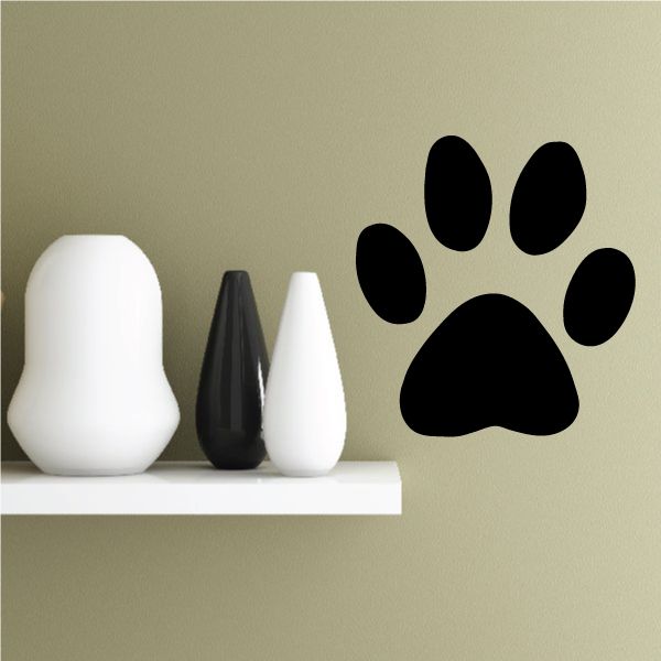 Black dog paw print decal