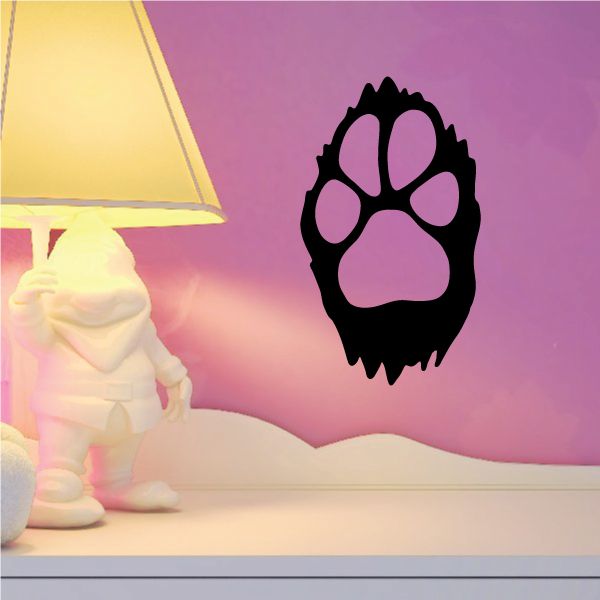 Dog paw outline decal, black paw print shape