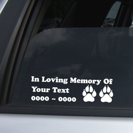 Image of Dog Paws Custom In Loving Memory Decal