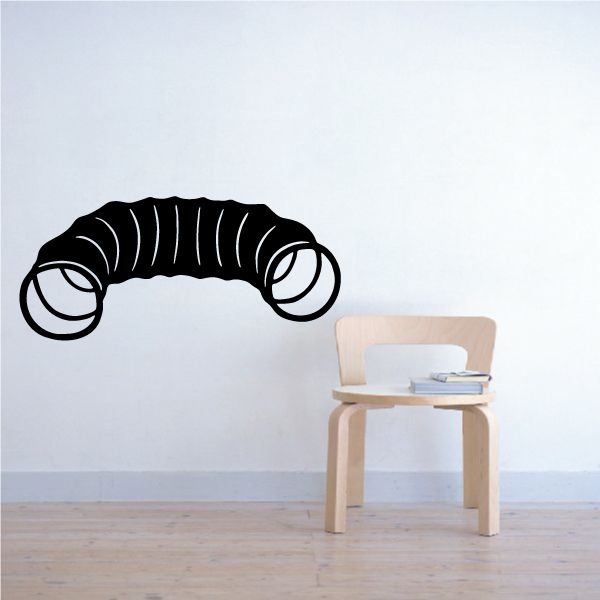 Dog tunnel obstacle decal, black curved tunnel graphic with two end rings