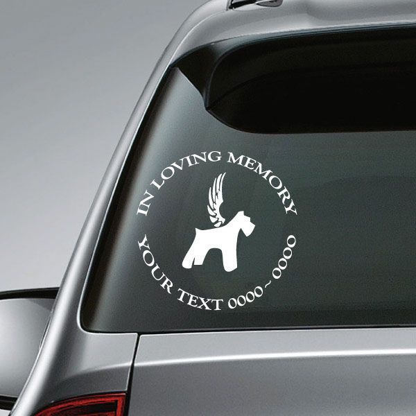 Image of Dog with Wings Custom In Loving Memory Decal