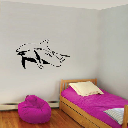 Image of Dolphin and Calf Decal