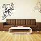 Dolphin and crossbones wall decal, bold black outline silhouette