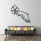 Dolphin and flower wall decal with black outline and small flower above