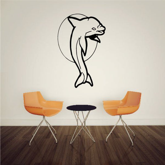 Image of Dolphin and Moon Pose Decal