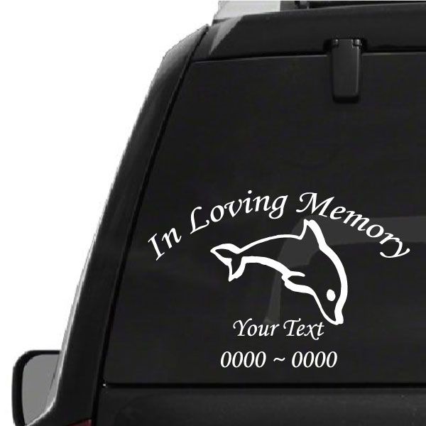 Image of Dolphin Custom In Loving Memory Decal