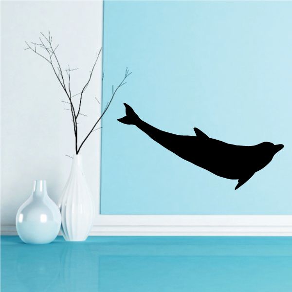 Image of Dolphin Foating Silhouette Decal