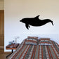 Dolphin hunting decal, black dolphin silhouette wall sticker