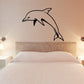 Dolphin jumping wall decal with bold black outline