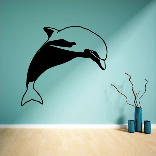 Image of Dolphin Looking Decal