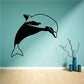 Black dolphin looking wall decal silhouette with looped outline