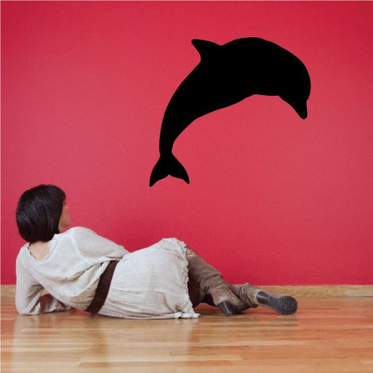 Image of Dolphin Looking Silhouette Decal