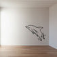 Dolphin splashing water wall decal in black outline