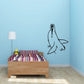Dolphin swimming backwards trick wall decal with black line art