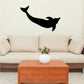 Black dolphin swimming silhouette wall decal, sideways profile