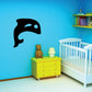 Dolphin symbol wall decal, black dolphin graphic