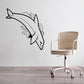 Dolphin water dive decal with black outline dolphin and splash bubbles