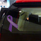 Purple awareness ribbon vinyl sticker, vertical ribbon with diagonal ribbon strip