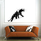 Cougar wall decal with black silhouette of a cougar head