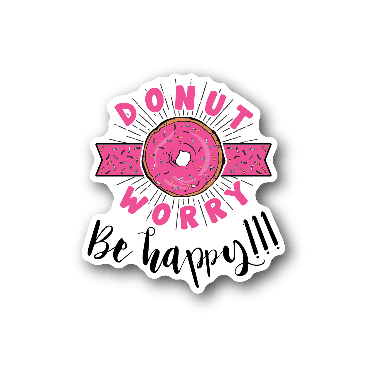 Image of Donut Worry Be Happy Sticker