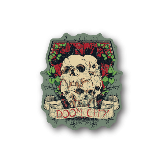 Image of Doom City Skulls Sticker