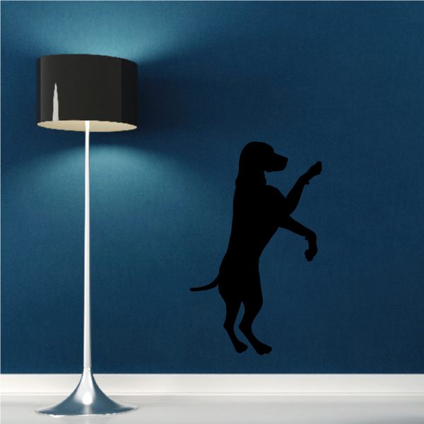 Black coonhound dog silhouette door scratch decal