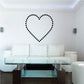 Dot heart wall decal with dotted outline and small heart at center