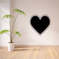 Black dotted-line heart decal with stitched outline border