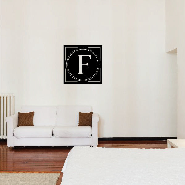 Image of Dotted Line Monogram Decal