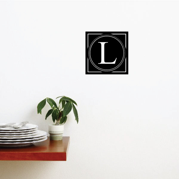 Image of Dotted Line Monogram Decal