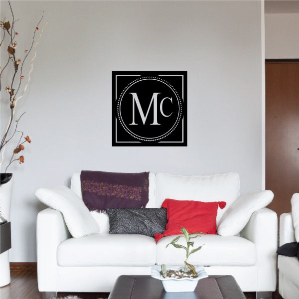 Image of Dotted Line Monogram Decal