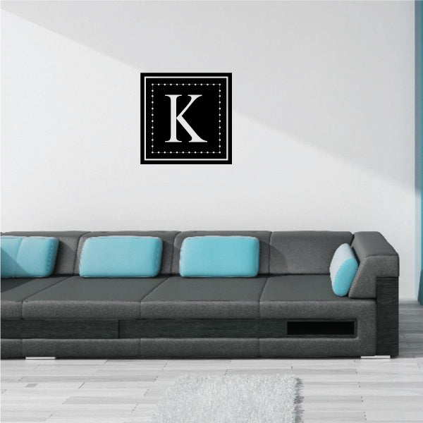 Image of Dotted Line Monogram Decal